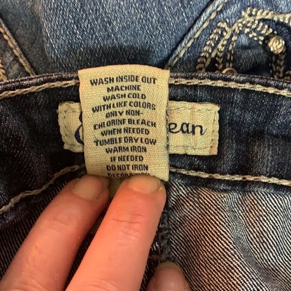 EARL Jeans dark blue wash Embellished straight leg jeans size 10 - Picture 10 of 13